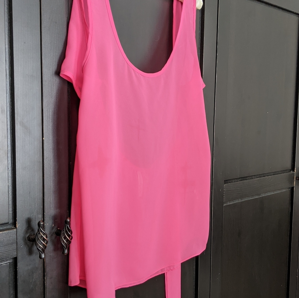 Sheer Pink Tie-back Tank